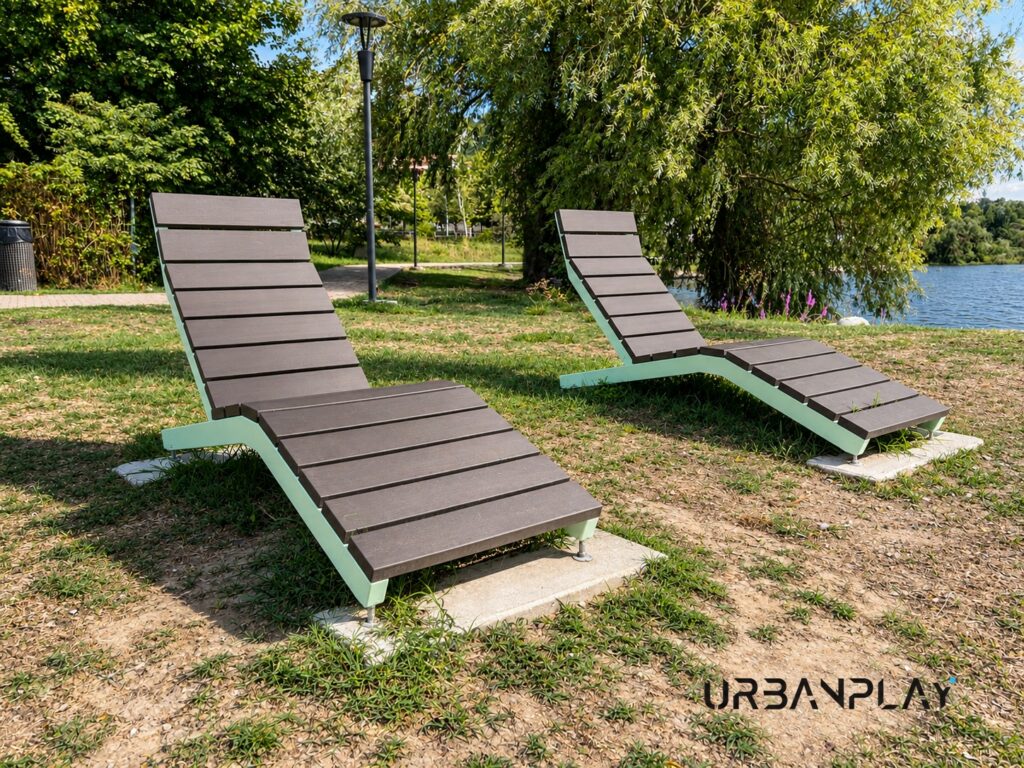 Chaise longue Rivage mmcité con doghe in Resysta